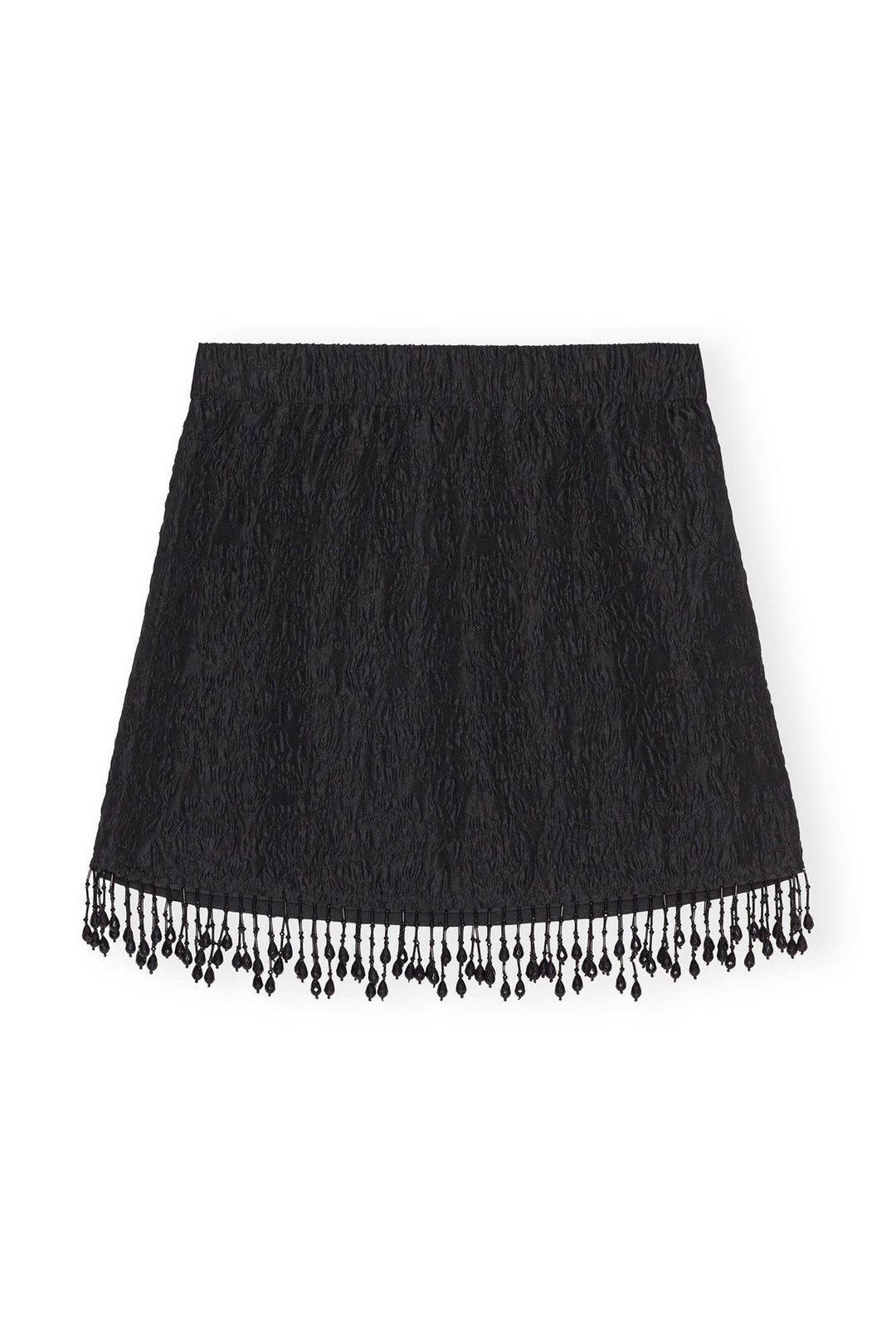 Jacquard Organza Bead Fringe Mini Skirt