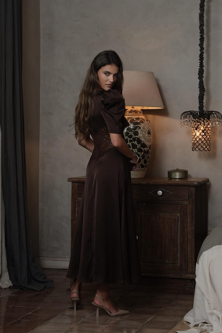 Francis Lace Midi Dress Espresso