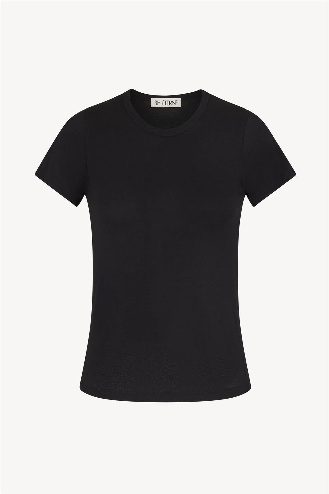 Fitted Crew Neck Short Sleeve T-Shirt Black