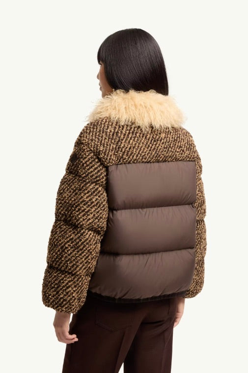 Dynamique Bouclé Short Down Jacket Brown
