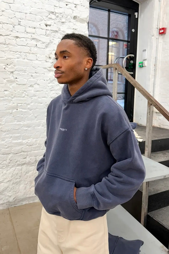 Vintage Navy Logo Hoodie
