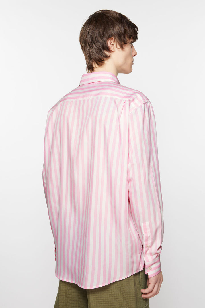 STRIPE BUTTON-UP SHIRT PINK