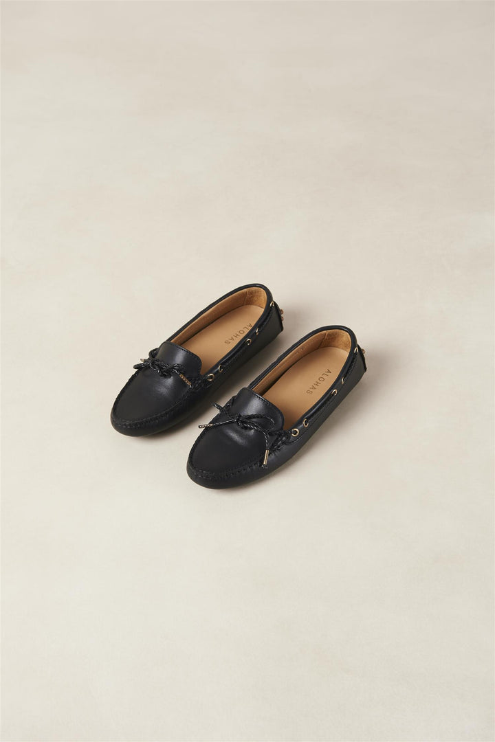 Romeo Black Leather Loafers