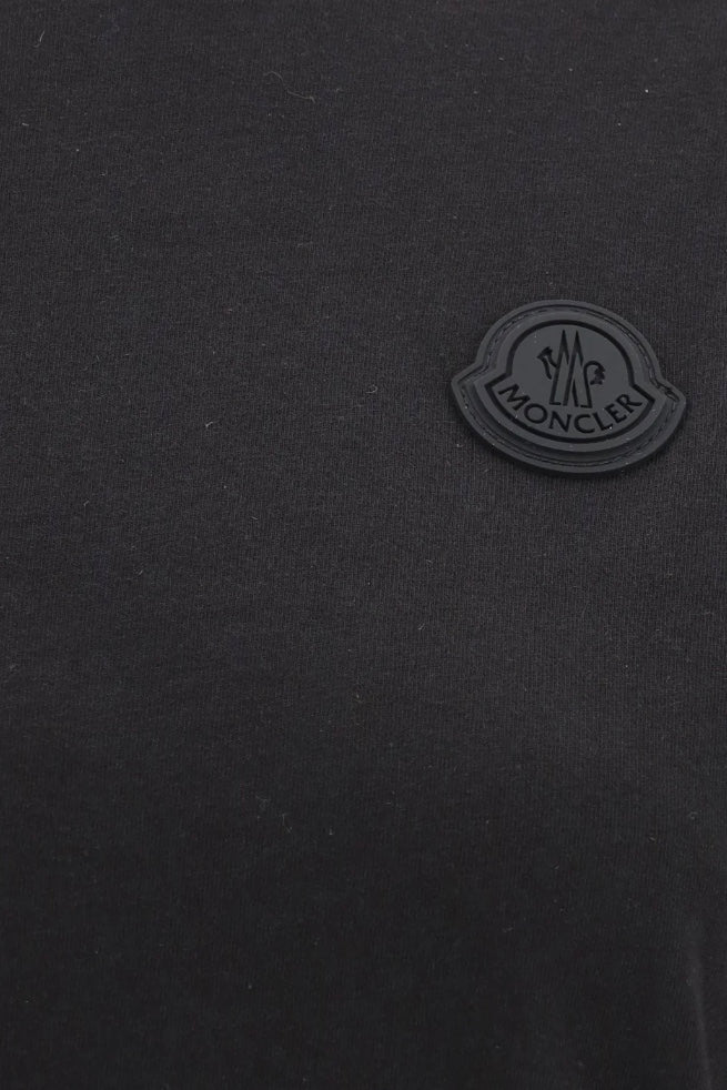 Silicone Logo Patch Cotton T-Shirt Black