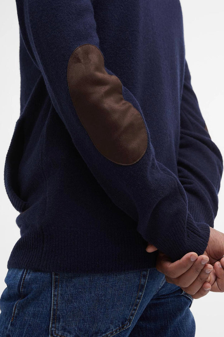Essential Elbow Patch Jumper Navy