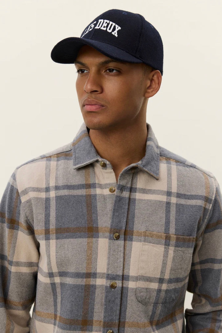 Jeremy Check Flannel Shirt Grey Melange