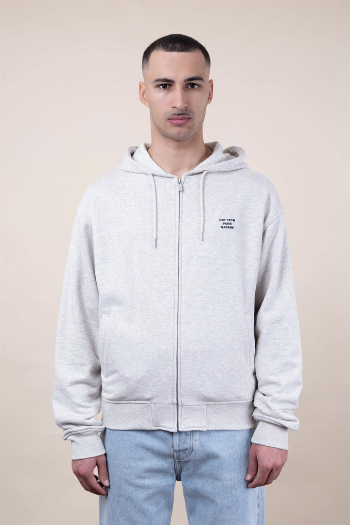 Slogan Zip Sweatshirt Grey