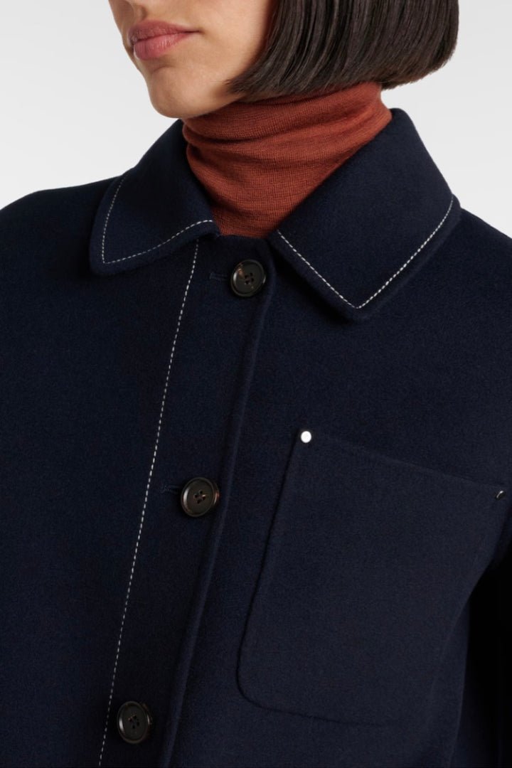 Wolf Wool Shirt Jacket Midnight Blue