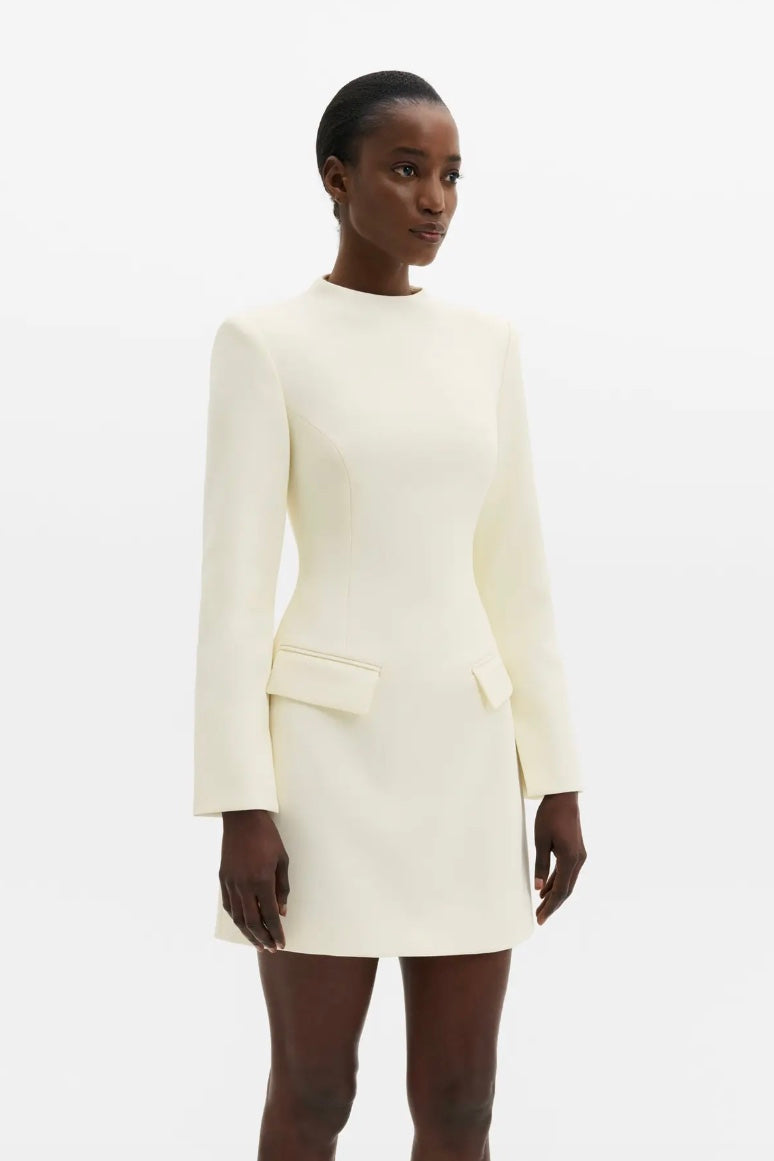 Leanna High Neck Mini Dress Pearl