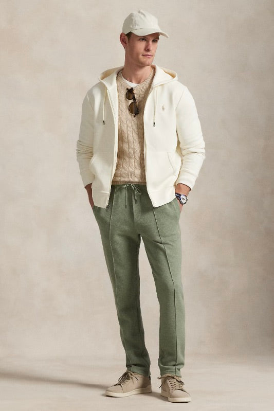 Double-Knit Full-Zip Hoodie Pale Cream