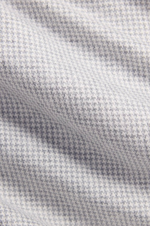 Houndstooth Jersey Spread-Collar Shirt