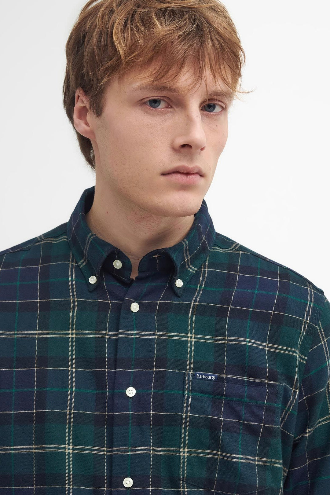 Fortrose Tailored Fit Shirt Green Loch Tartan