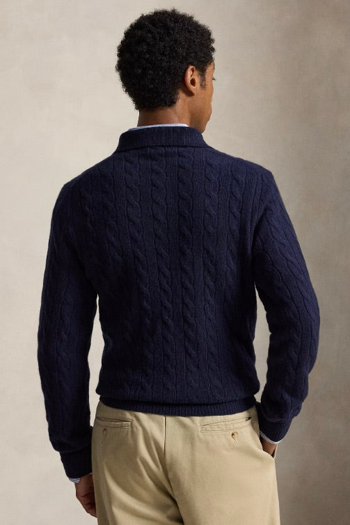 POLO RALPH LAUREN Cable-Knit Wool-Cashmere Jumper Hunter Navy - Dale