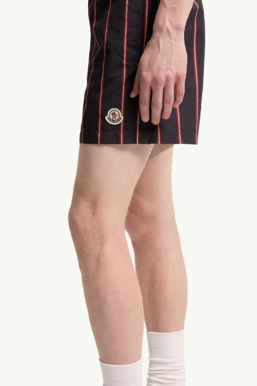 Striped Swim Shorts Navy Blue/Red