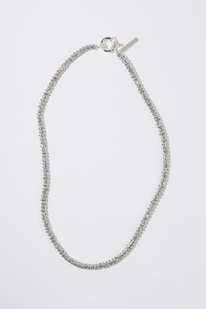 Skinny Diamond Necklace Silver