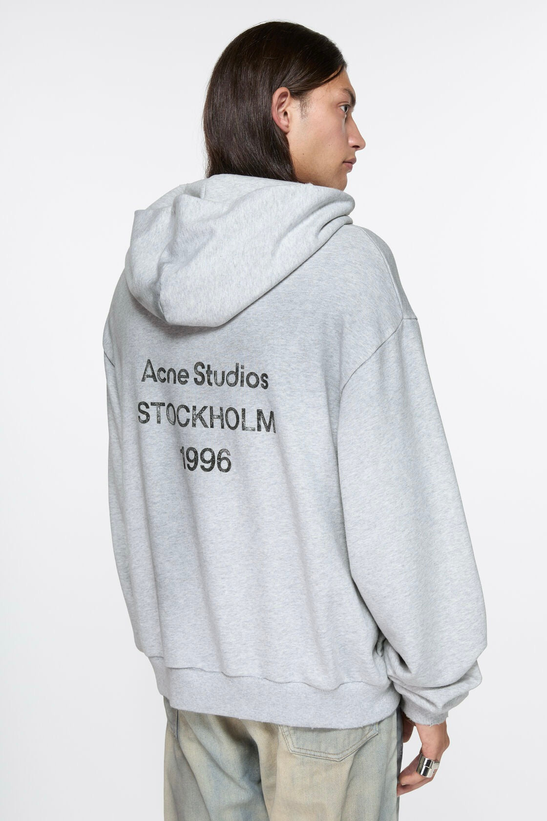 ACNE STUDIOS | Logo Hooded Sweater Pale Gray Melange | Dale