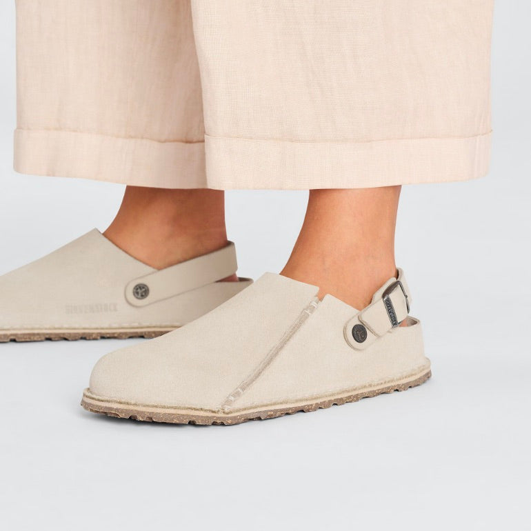 BIRKENSTOCK Lutry Narrow Premium Suede Leather Eggshell - Dale