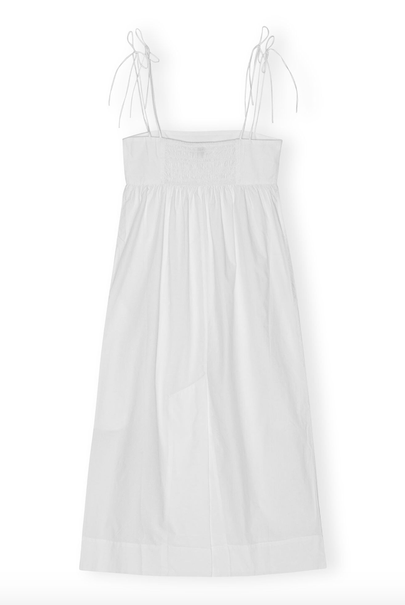 Cotton Poplin String Midi Dress - Bright White