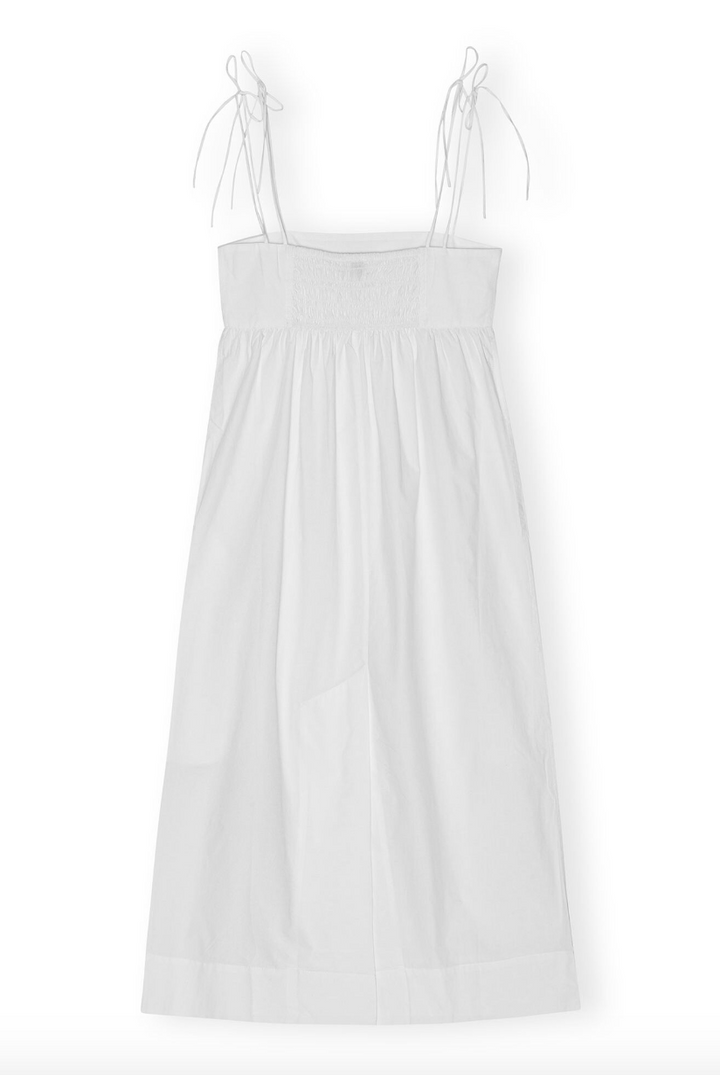 Cotton Poplin String Midi Dress - Bright White