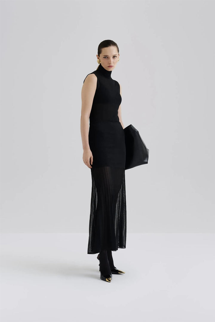 Calina Sheer Knitted Maxi Skirt