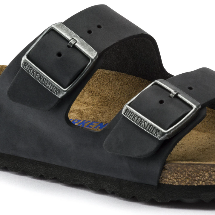 BIRKENSTOCK Arizona Soft Footbed Oiled Black Leather Herre - Dale