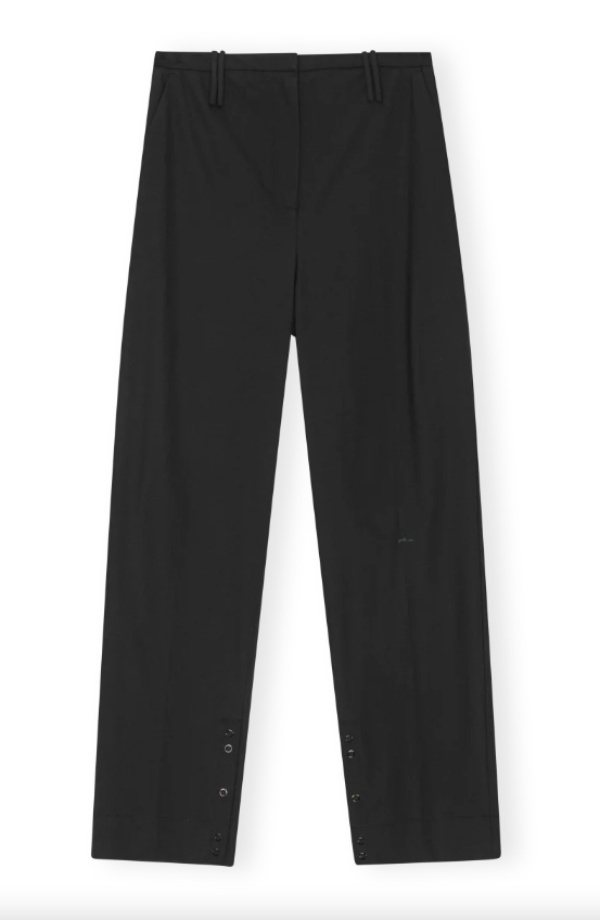 GANNI Drapey Melange Slim Mid-high Waisted pants - Dale