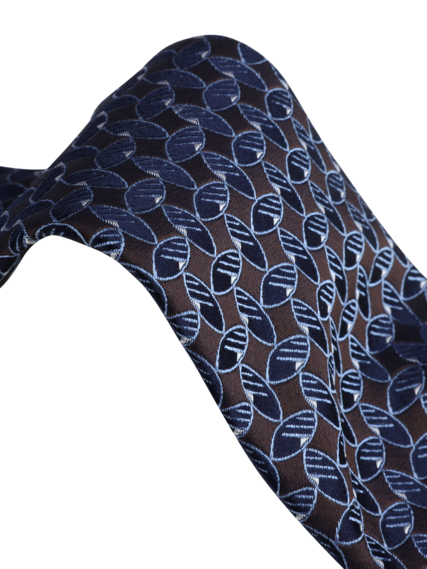 Navy Pattern Silk Tie