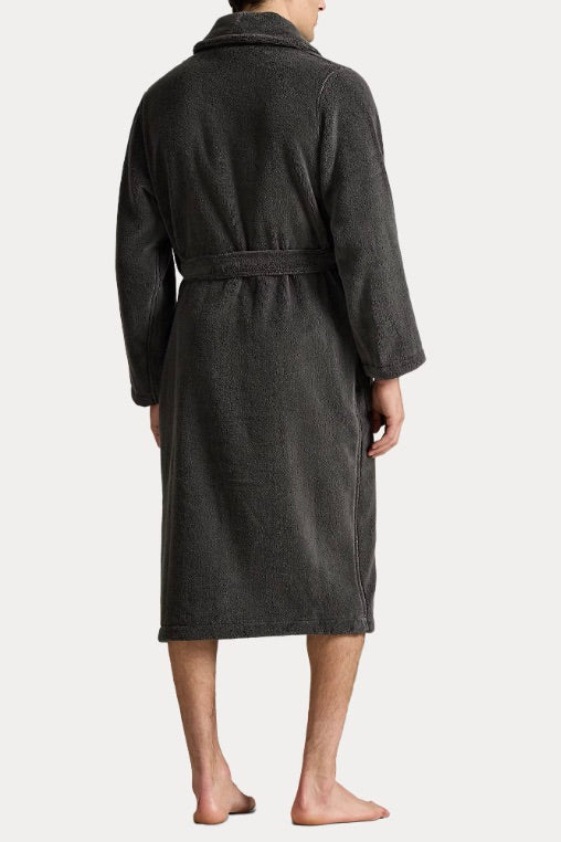 Shawl-Collar Terry Robe Dark Slate