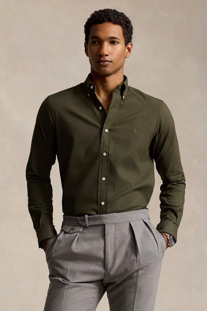 Custom Fit Performance Twill Shirt Loden Heather