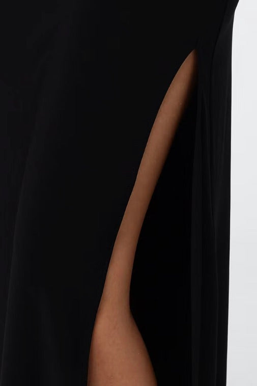 ELEH Long-Sleeved Evening Sheath Gown Black - Dale