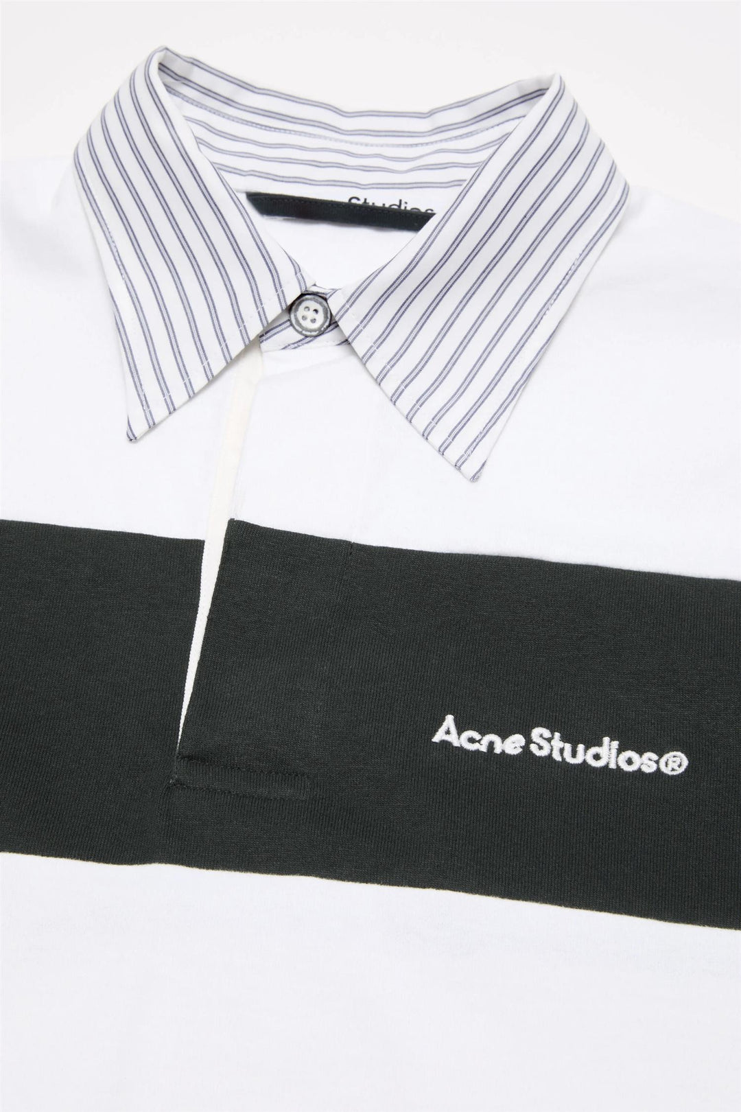 Striped Polo Sweatshirt White/Black