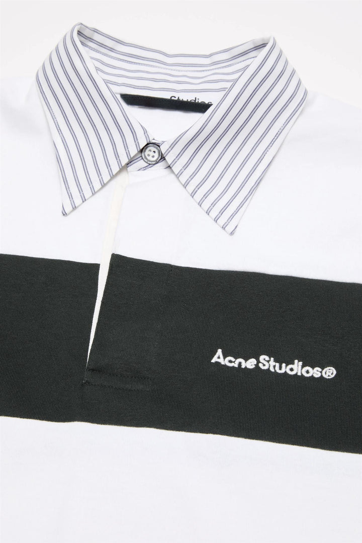 Striped Polo Sweatshirt White/Black