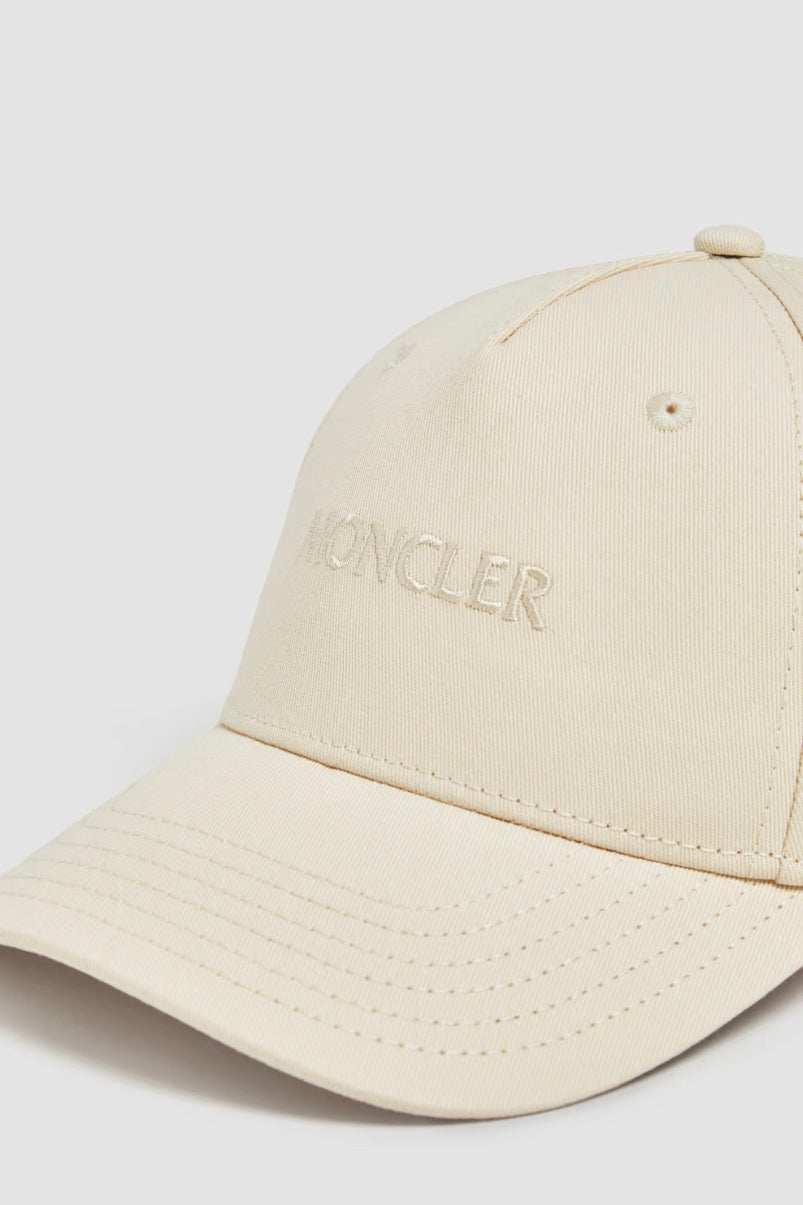 Embroidered Logo Gabardine Baseball Cap White