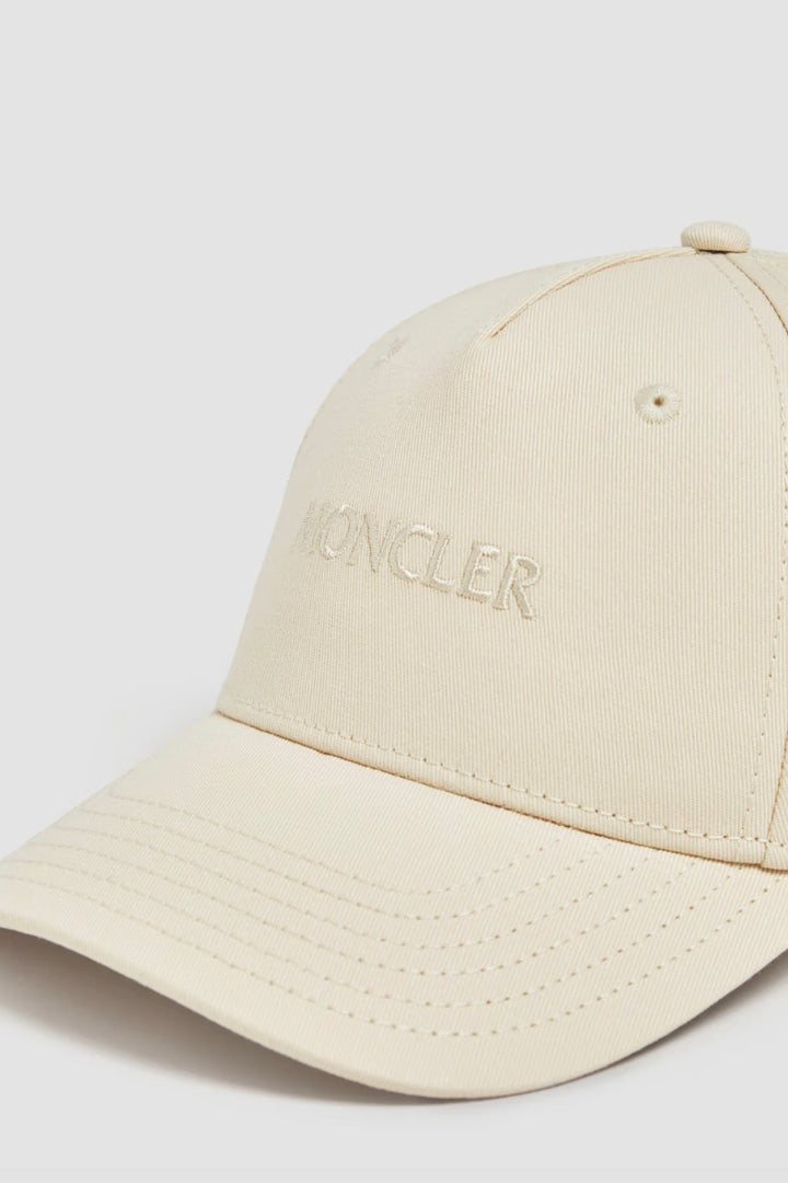 Embroidered Logo Gabardine Baseball Cap White