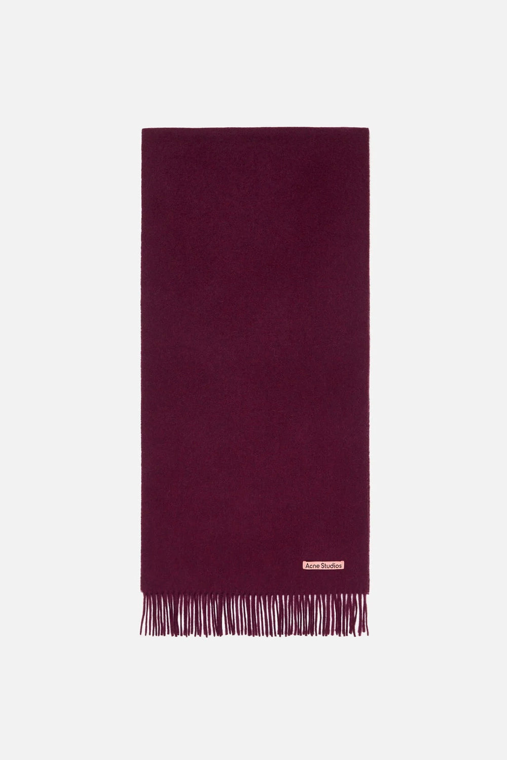 ACNE STUDIOS Fringe Wool Scarf Burgundy Melange - Dale