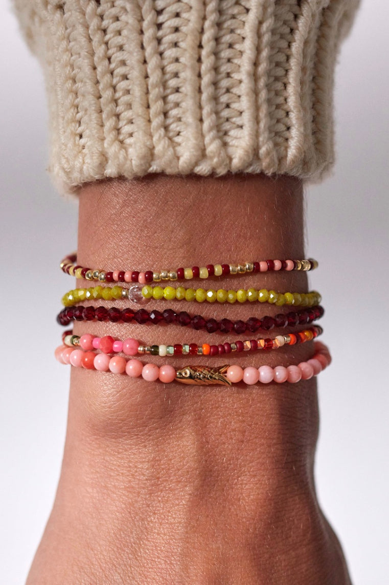 ANNI LU Tan Line Bracelet Deep Burgundy - Dale