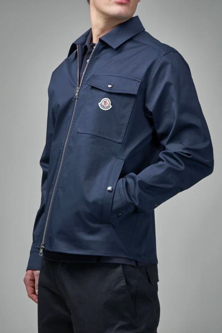 Cotton Gabardine Shirt Jacket Navy