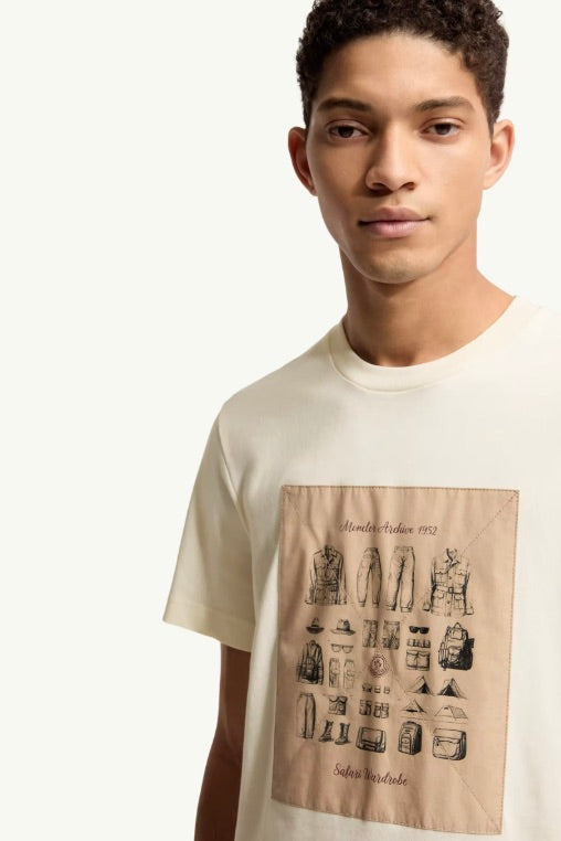 MONCLER Safari Wardrobe Print Cotton T-Shirt - Dale
