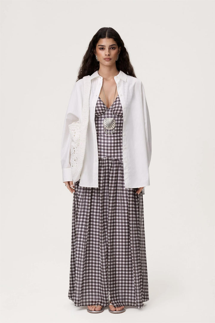 Toulouse Dress Brown Gingham