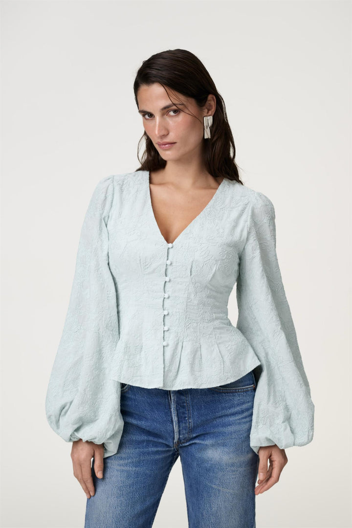 Palena Blouse Mint Embroidery