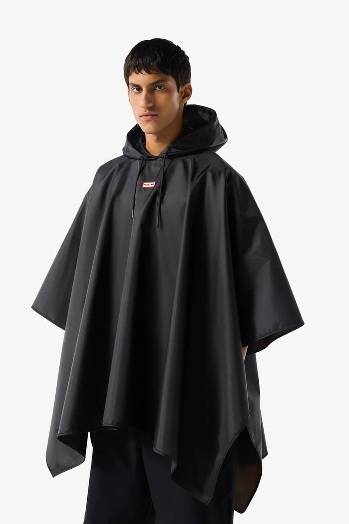 Unisex Packable Poncho Black