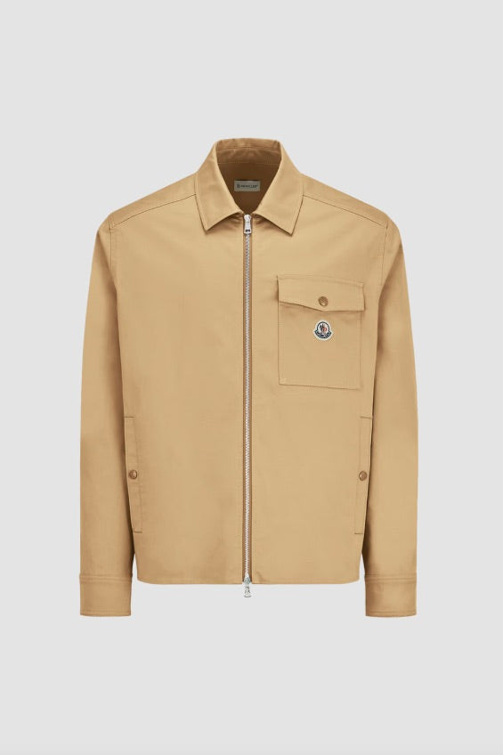 Cotton Gabardine Zip-Up Shirt Jacket