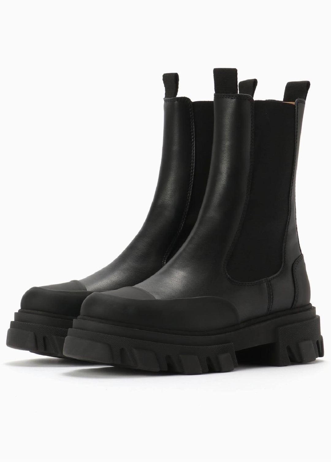 GANNI Cleated Mid Chelsea Boot Black - Dale