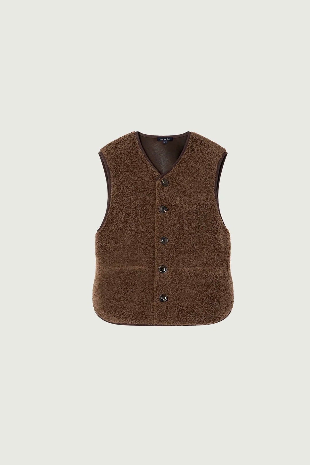 Fusil Waistcoat Faux Fur Marron