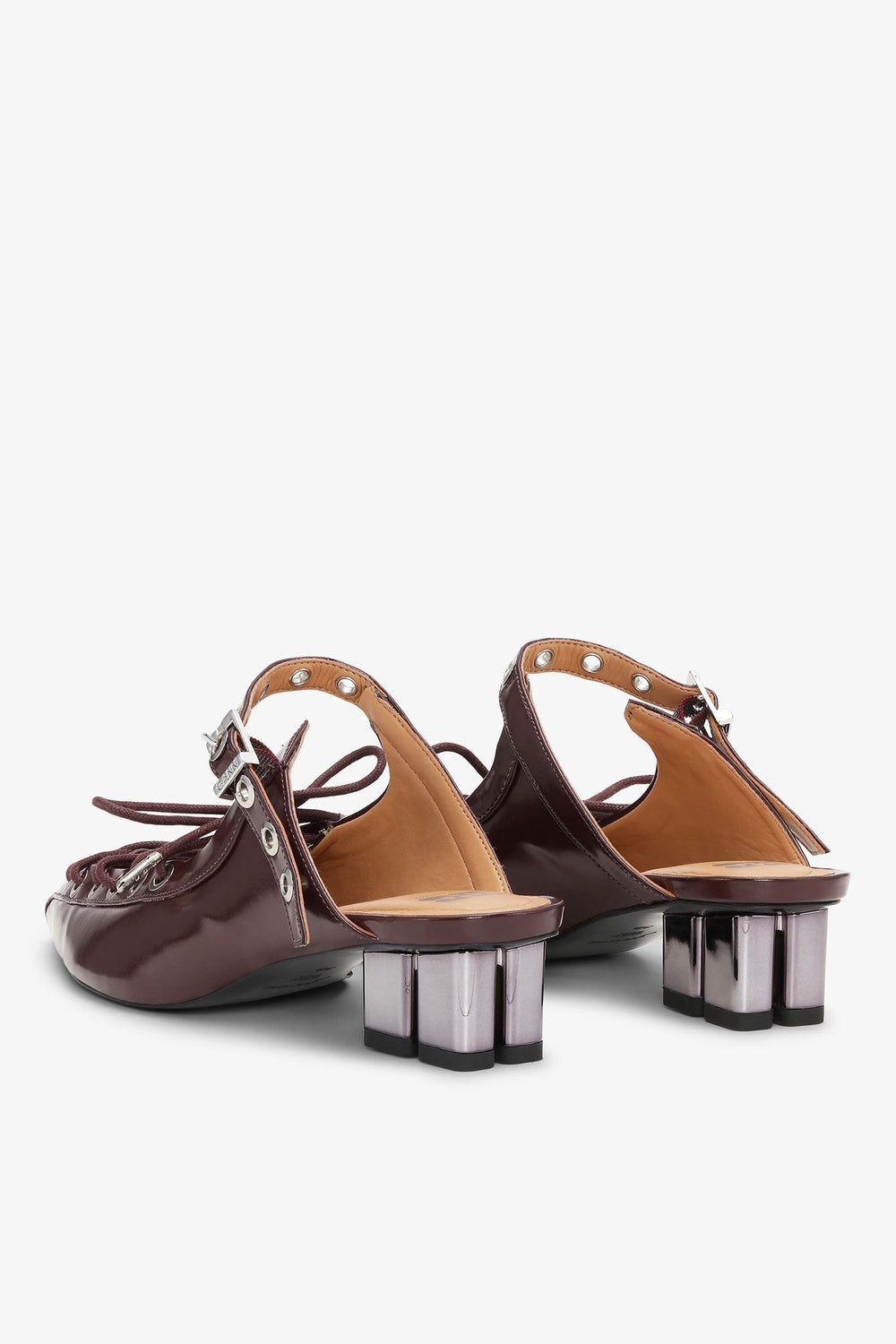 GANNI Eyelets Lace Up Mule Box Oleatex - Dale