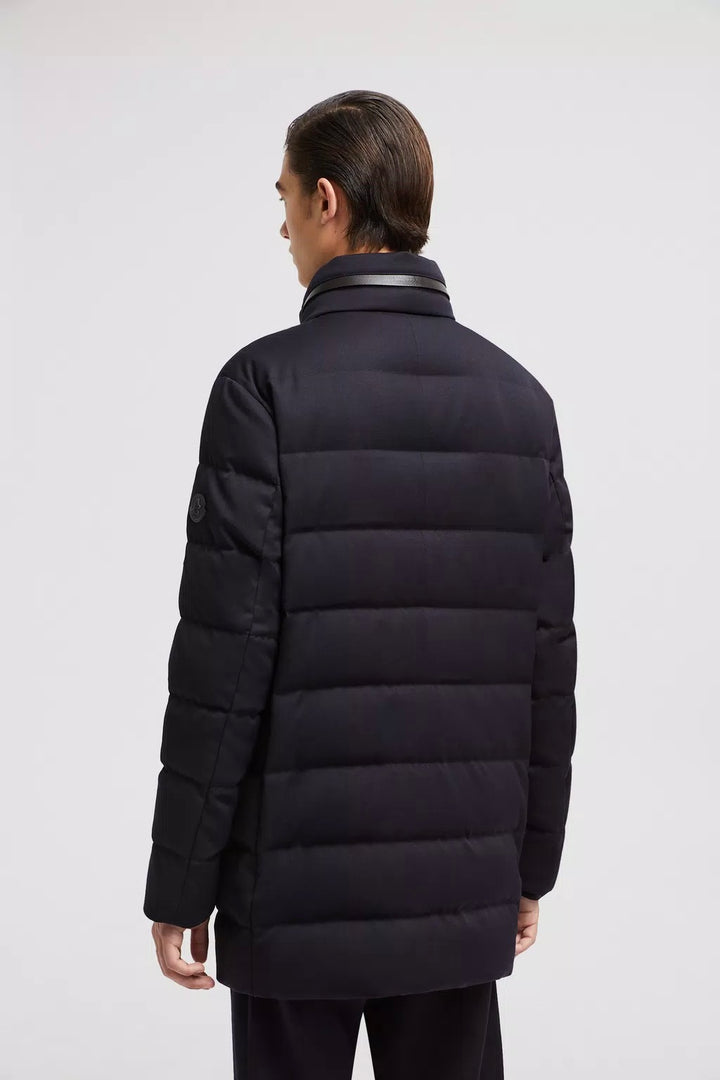 Vallonpierre Wool Long Down Jacket Night Blue