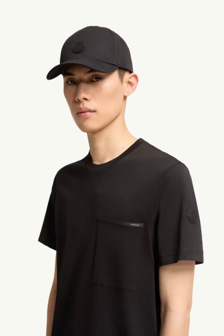 Cotton Jersey T-Shirt with Chest Pocket Black