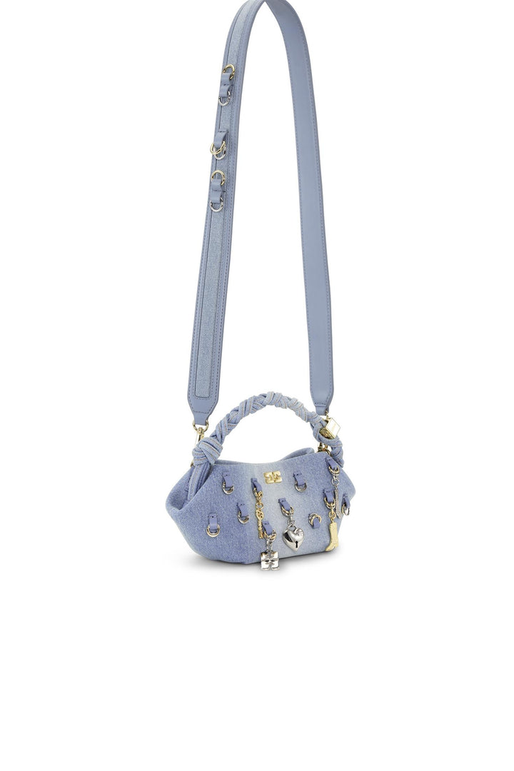 Ganni Bou Bag Mini Washed Denim Charms