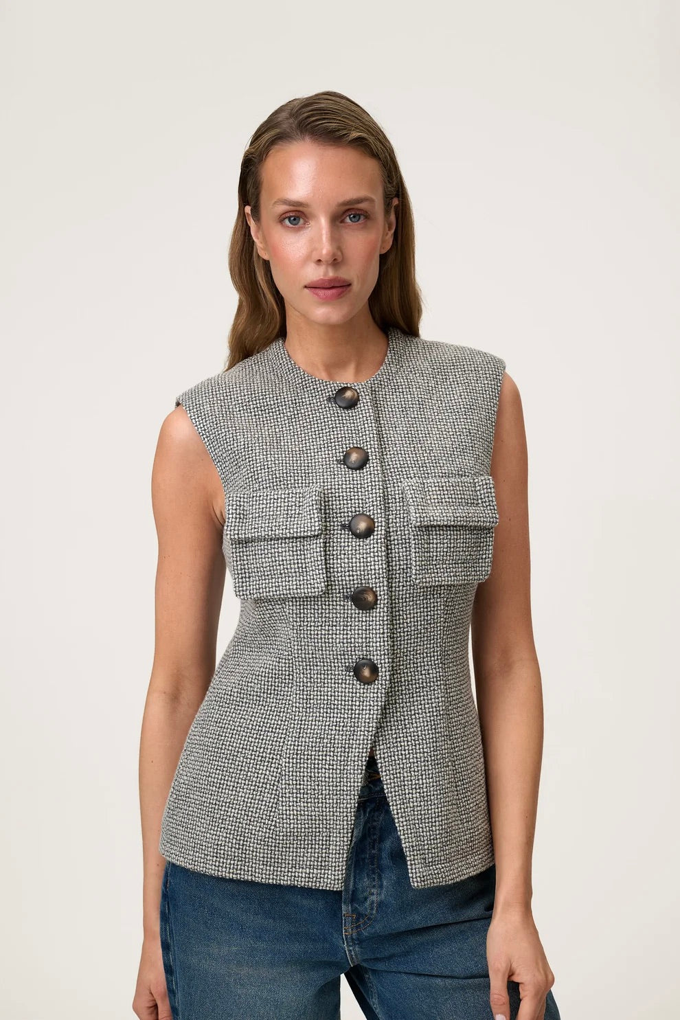 Vasto Vest Grey Melange