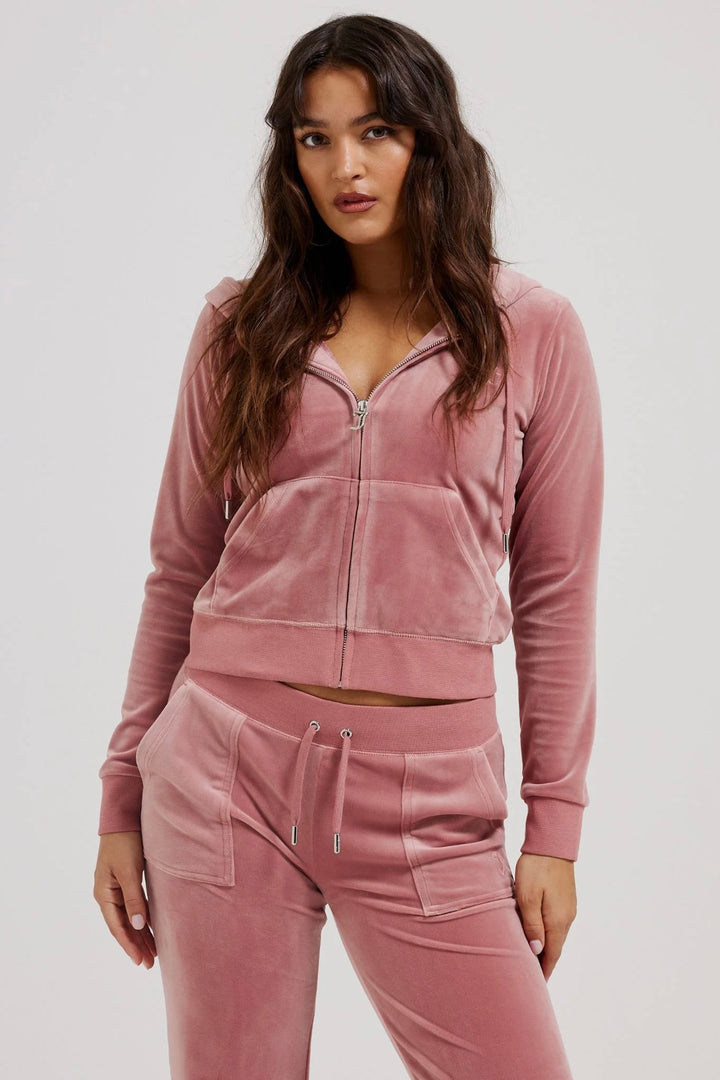 Robertson Classic Velour Zip Withered Rose